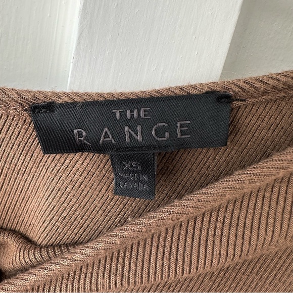 THE RANGE brown ribbed one shoulder long sleeve - Picture 3 of 3